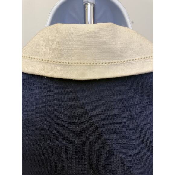 Vtg Cynthia Howie Sz 6 Wrap Dress knee short Sleeve Navy Blue School Girl navy - Picture 4 of 6